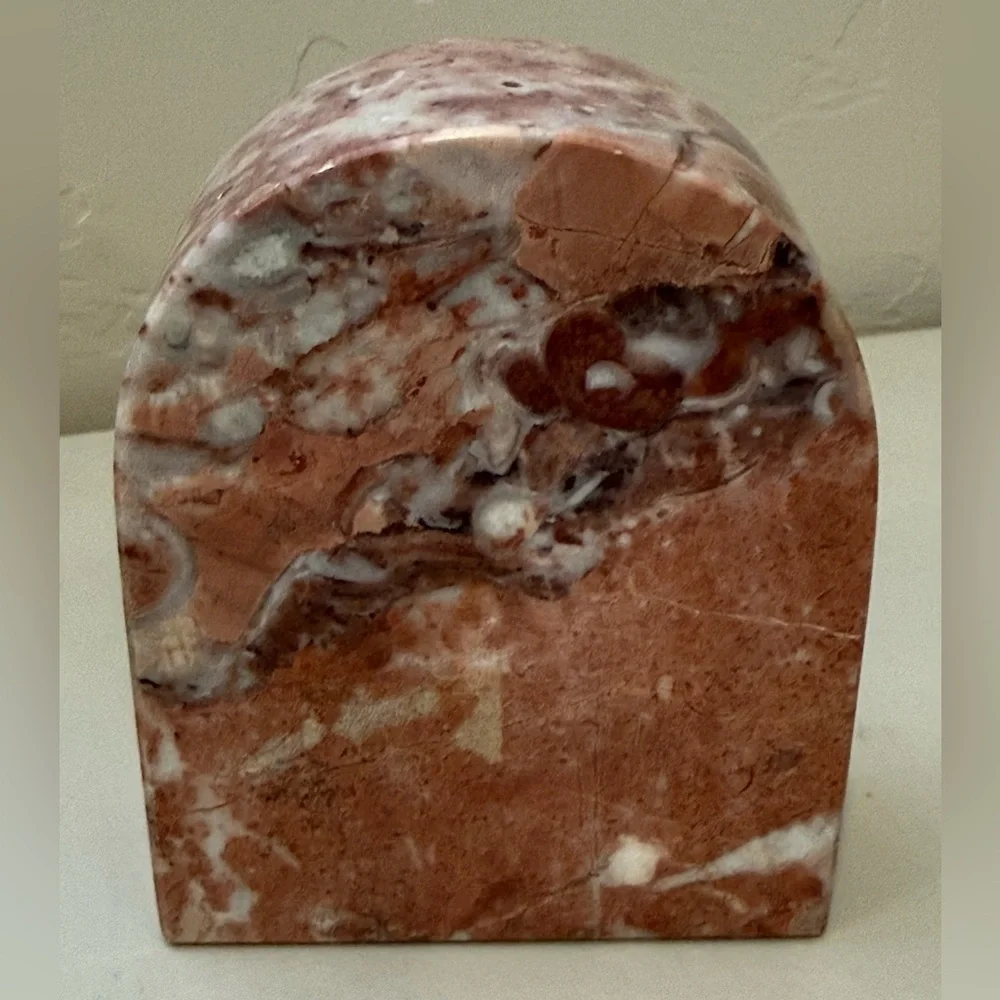 Vintage PINK GENUINE MARBLE STONE DESK TOP/TABLE CLOCK Steiger‎ Quartz Germany
